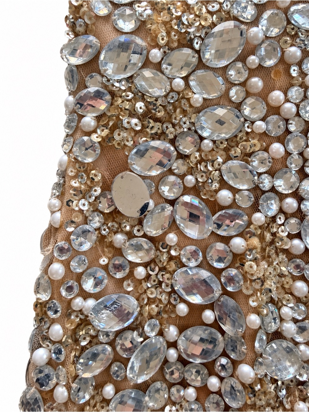 Jovani Ivory Beaded Strapless Prom Gown with Thigh Slit - Picture 7 of 10